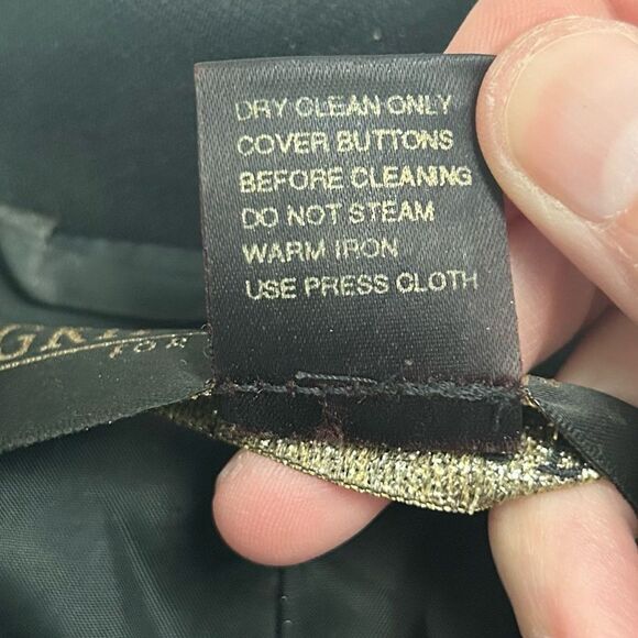 Griffith Gray For St. John‎ Black Equestrian Jacket Blazer Size 2 Made in Italy - Picture 13 of 13